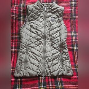 Olsen Olive Quilted Zip Front Puffer Vest